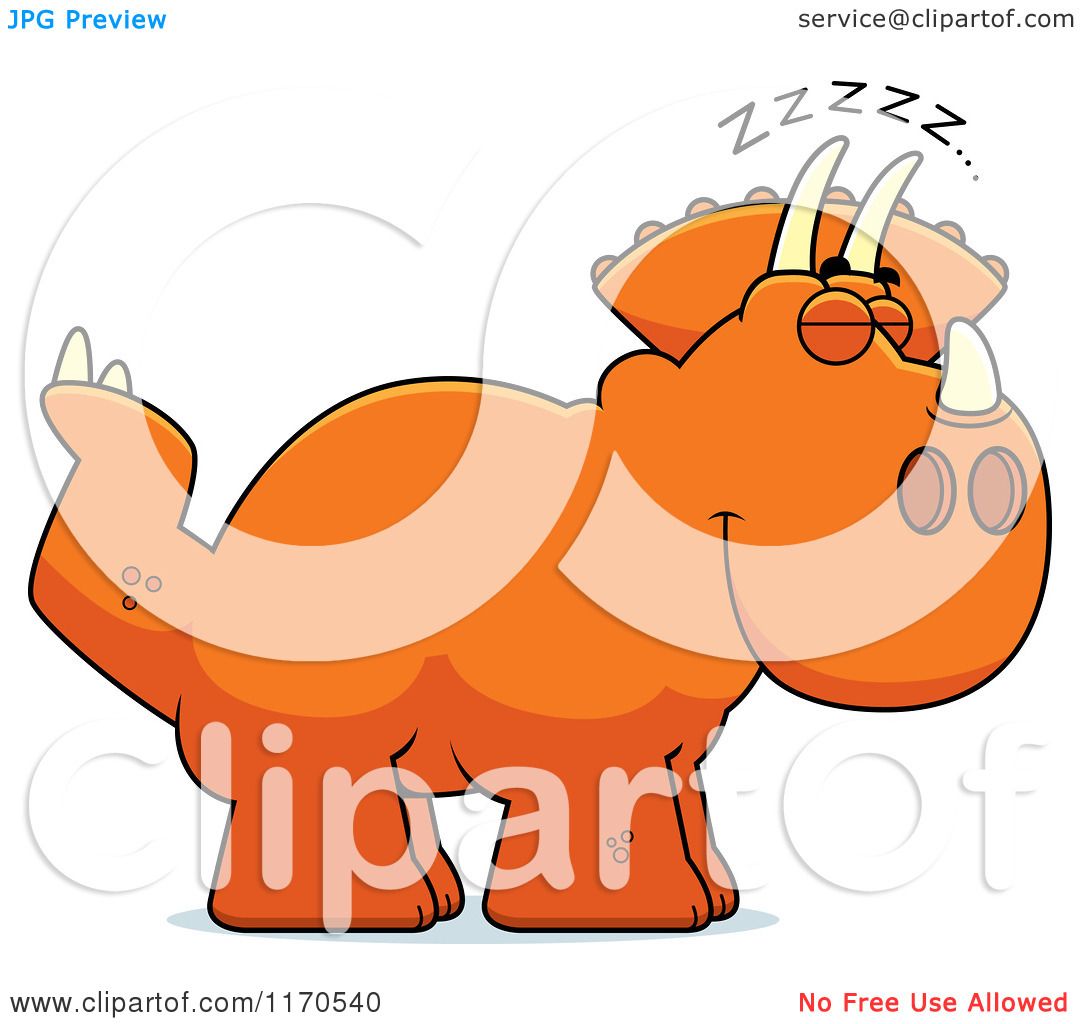 1080x1024 Cartoon Of A Sleeping Triceratops Dinosaur