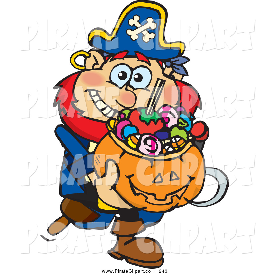 1024x1044 Vector Cliprt Of Happy Trick Or Treating Pirate Holding
