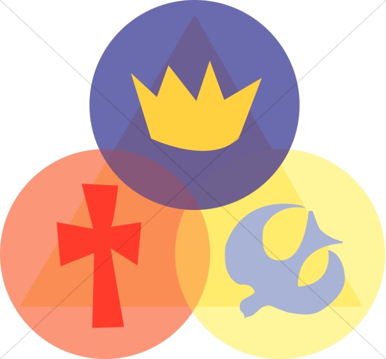 776x722 Trinity With Crown, Cross, And Dove (Pointing Up) Trinity Clipart