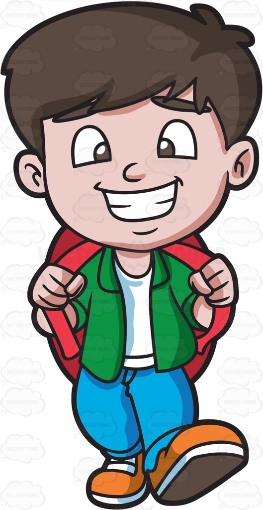 529x1024 A Happy Boy Going On A Weekend Trip Cartoon Clipart Vector Toons