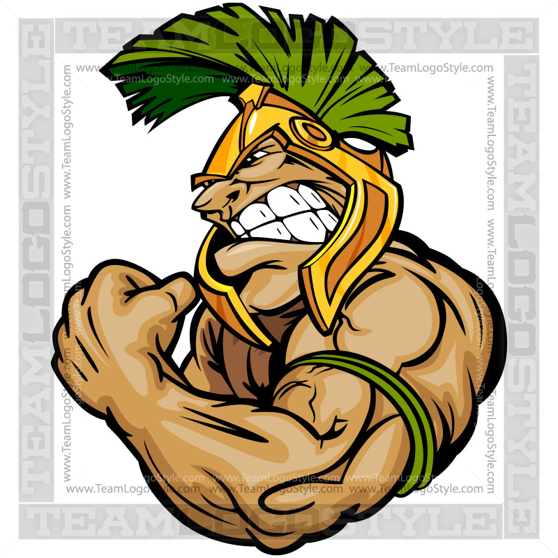 800x800 Trojan Flexing Arms Clipart