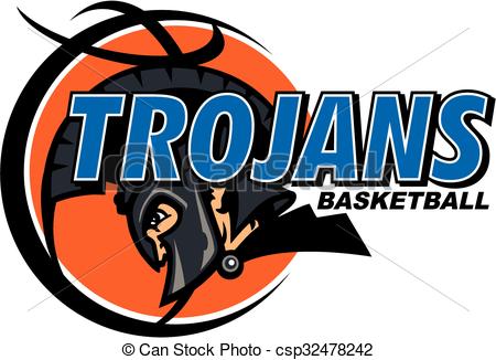 450x326 Trojans Basketball Team Design With Helmet And Ball For Eps