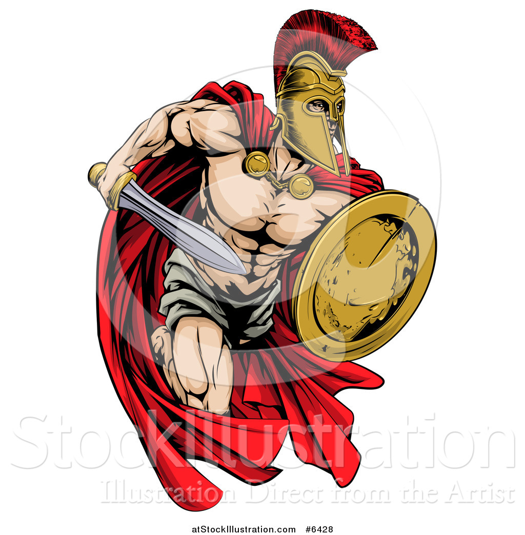 1024x1044 Vector Illustration Of A Strong Spartan Trojan Warrior Mascot