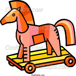 300x300 Wooden Horse Vector Clip Art