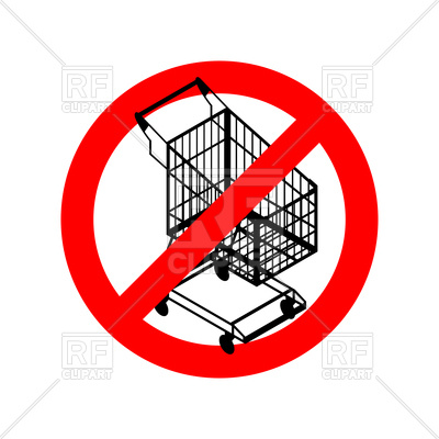 400x400 Stop Shopping Cart, Prohibited Shopping Trolley Royalty Free