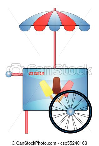 318x470 Trolley With Ice Cream. Illustration Of A Cart With Ice Cream.