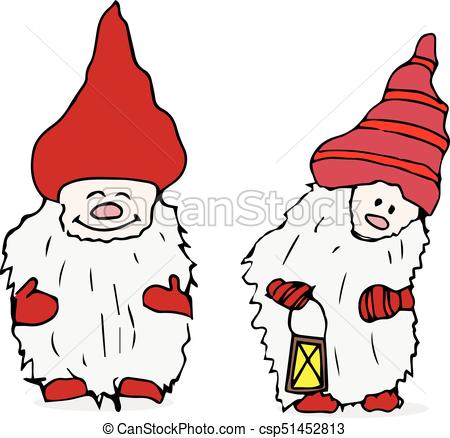 450x438 Outline Set Of Trolls Gnomes With Beards And Long Hats . Vector