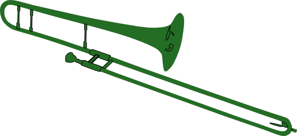 600x276 Green Trombone Clip Art