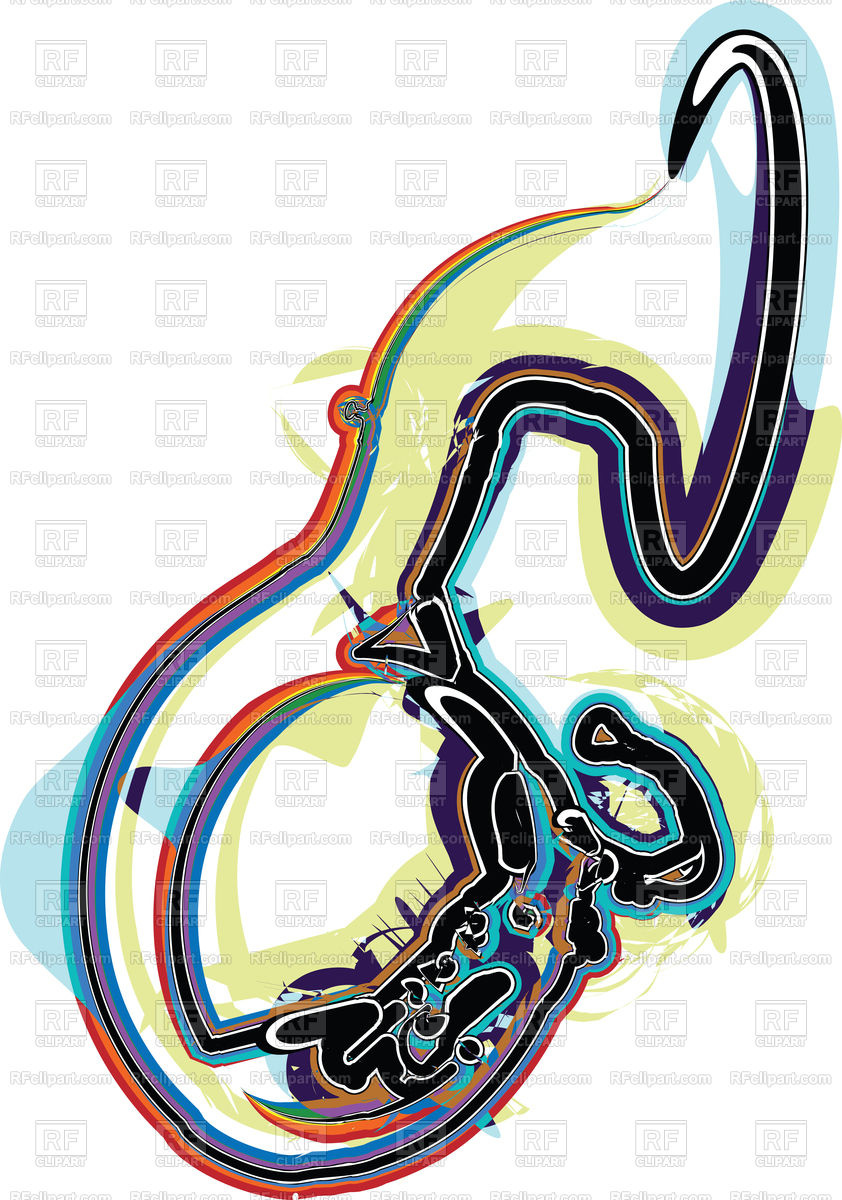 842x1200 Music Trombone Abstract Illustration Royalty Free Vector Clip Art