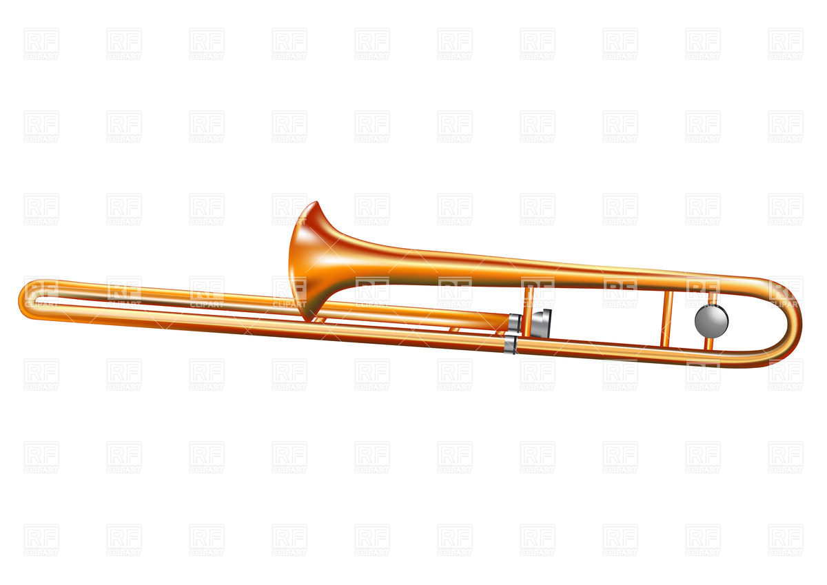 1200x849 Trombone Isolated On White Background Royalty Free Vector Clip Art