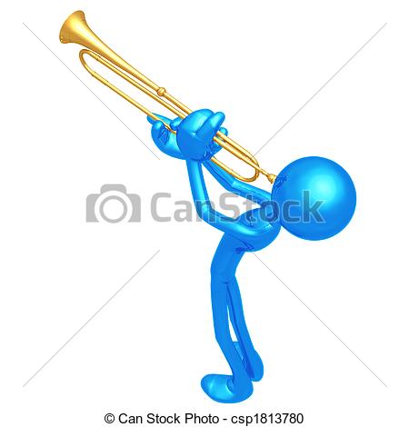 450x470 Trumpet Announcement. 3d Concept And Presentation Figure.