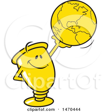 450x470 Clipart Of A Happy Business Man Giving A Boy A Trophy