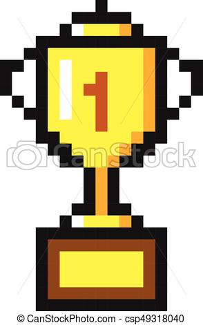 294x470 Pixel Art Golden Cup Award Trophy Icon Set Eps Vector