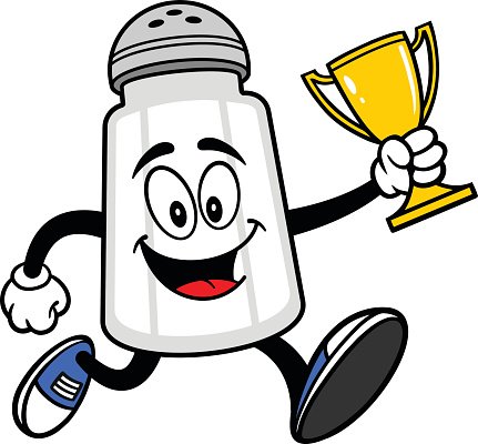 431x400 Salt Shaker Running With A Trophy Premium Clipart