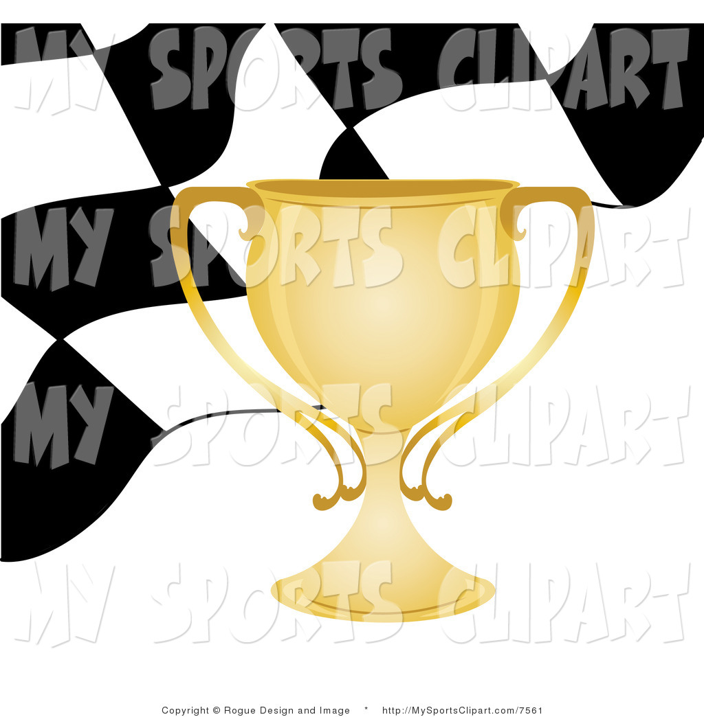 1024x1044 Sports Clip Art Of A Gold Trophy Cup Checkered Flag Background By