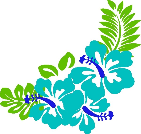 600x570 Tropical Flowers Clipart Free Blue Green Tropical Flowers Clip Art