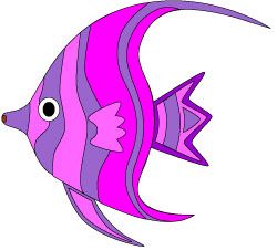 250x226 Pretty Colorful Tropical Fish Clip Art In Shades Of Purple