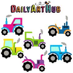 236x238 Free Colorful Trailer Trucks Clip Art Set Daily Free Art Sets