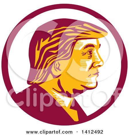 450x470 Clipart Of Cartoon Caricature Of Donald Trump Holding Up