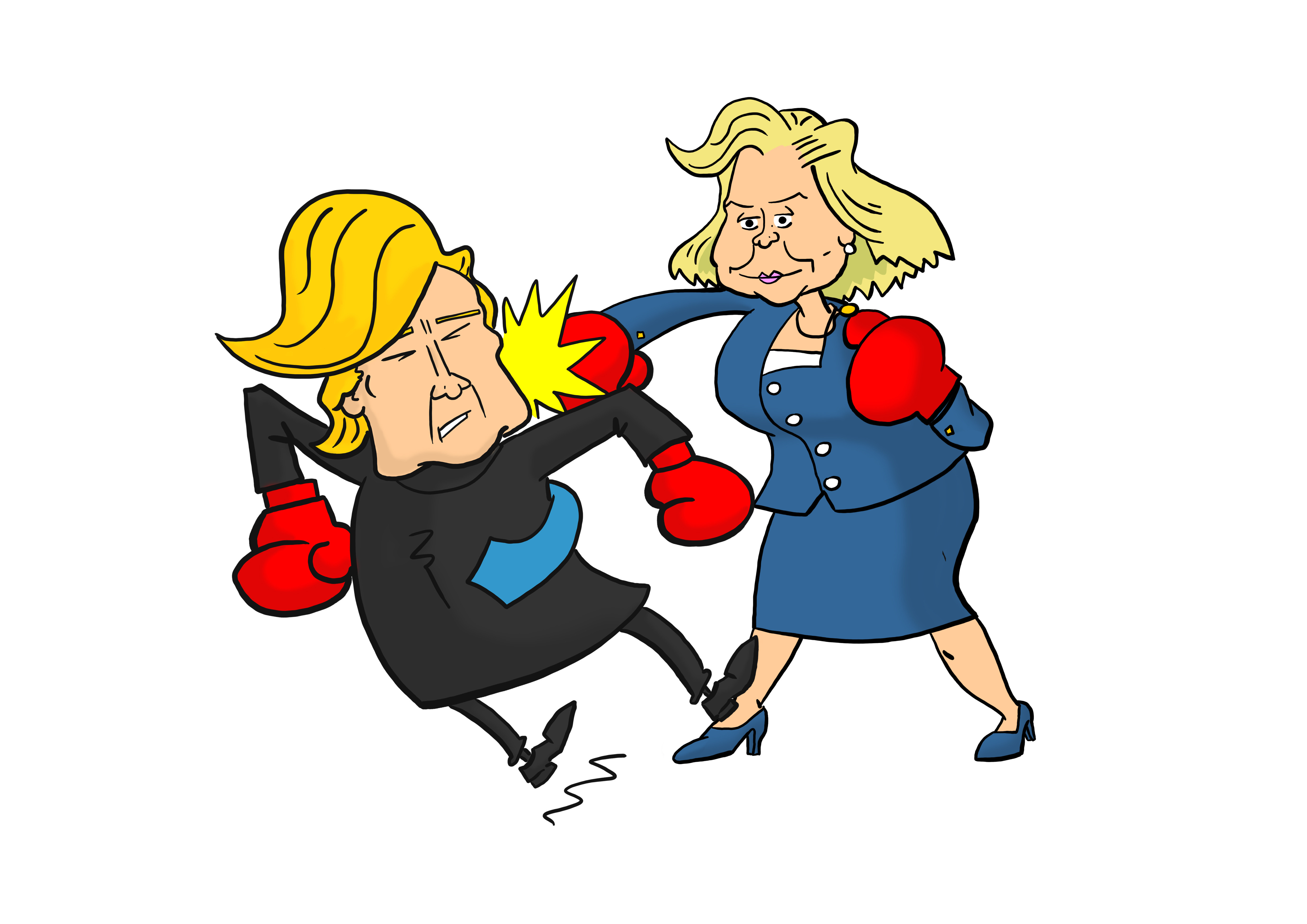 4961x3508 Hillary H Clip Art Cartoons Hillary Clinton Vs Donald Trump Round