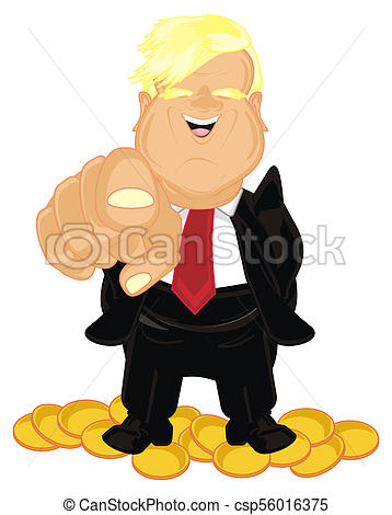 358x470 President America. Donald Trump With Many Yellow Cents