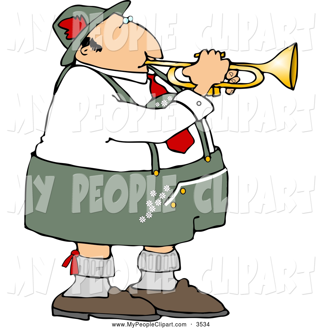 1024x1044 Clip Art Of A Goofy German Trumpet Player Wearing Cotton