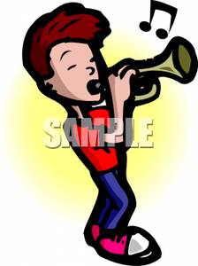 224x300 A Boy Playing Trumpet