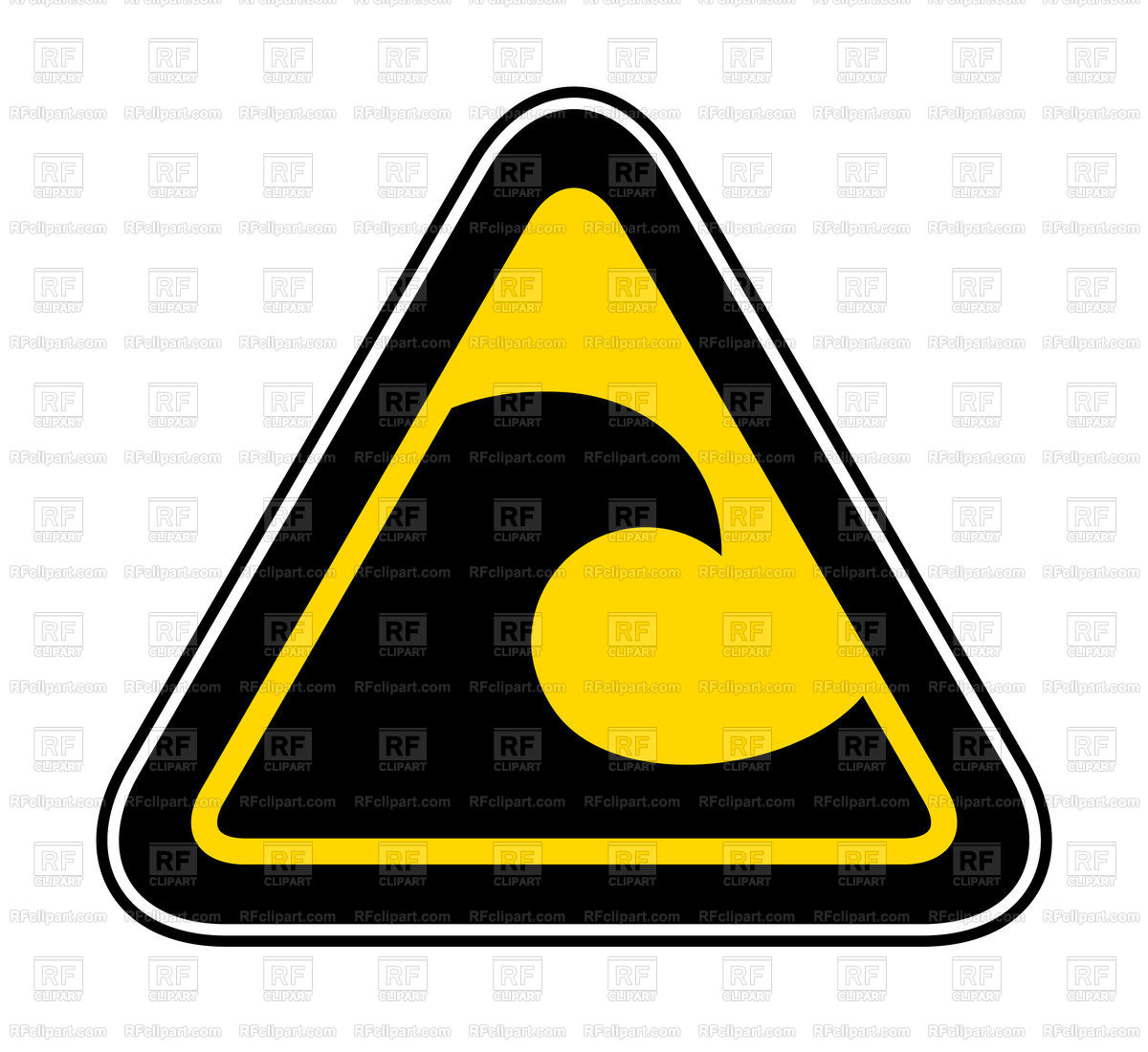 1200x1100 Triangular Yellow Warning Tsunami Sign Royalty Free Vector Clip