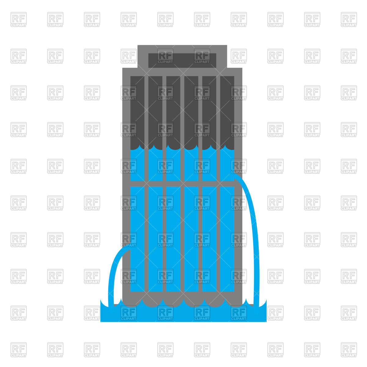 1200x1200 Tsunami Building. Flood House. Royalty Free Vector Clip Art Image