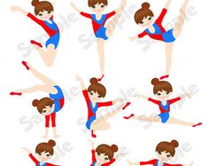 236x187 Instant Download, Gymnastics Clipart Clip Art, Girls Little