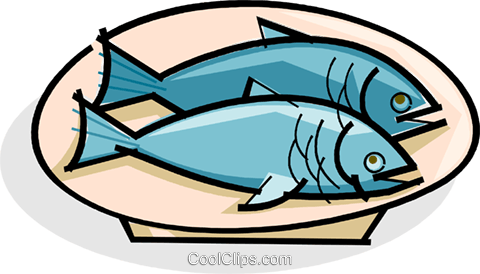 480x274 Fish On A Plate Royalty Free Vector Clip Art Illustration