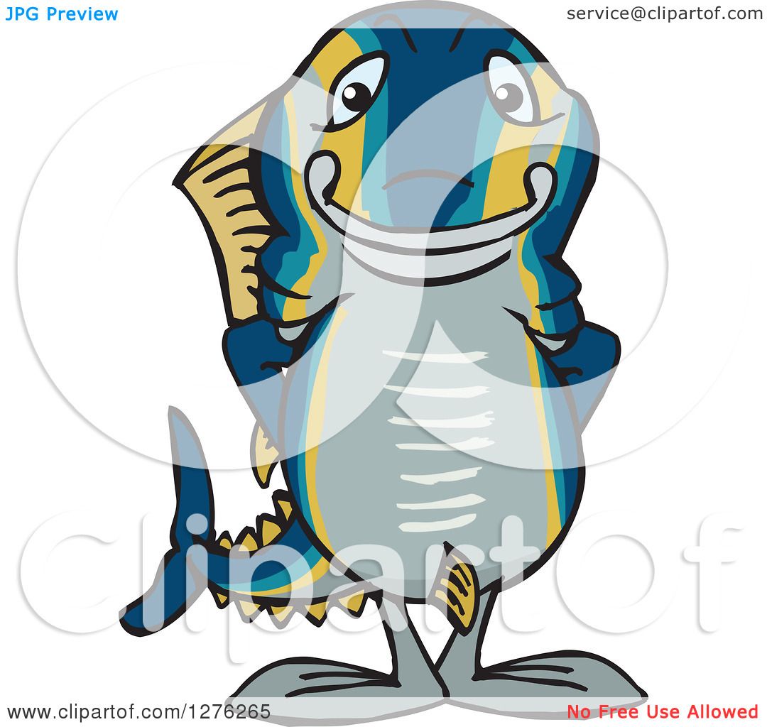 1080x1024 Clipart Of A Happy Tuna Fish Standing