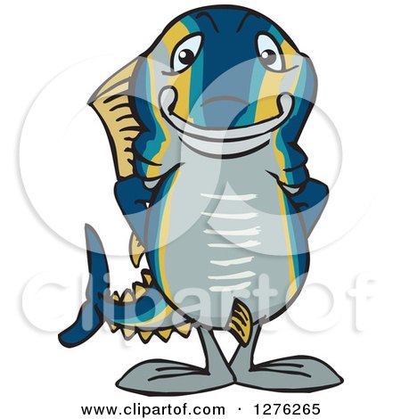 450x470 Clipart Of A Happy Tuna Fish Holding A Thumb Up