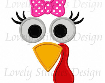 340x270 Thanksgiving Boy Turkey Face Applique Machine Embroidery