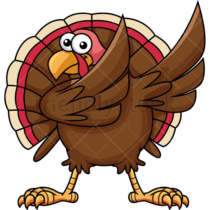 800x800 Dabbing Turkey Cartoon Vector Clipart Turkey Bird, Vector Vector