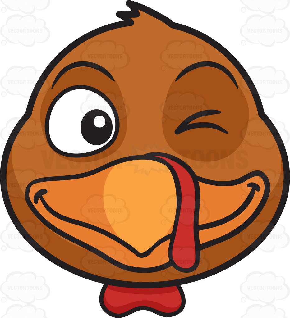 933x1024 A Winking Turkey Cartoon Clipart Vector Toons