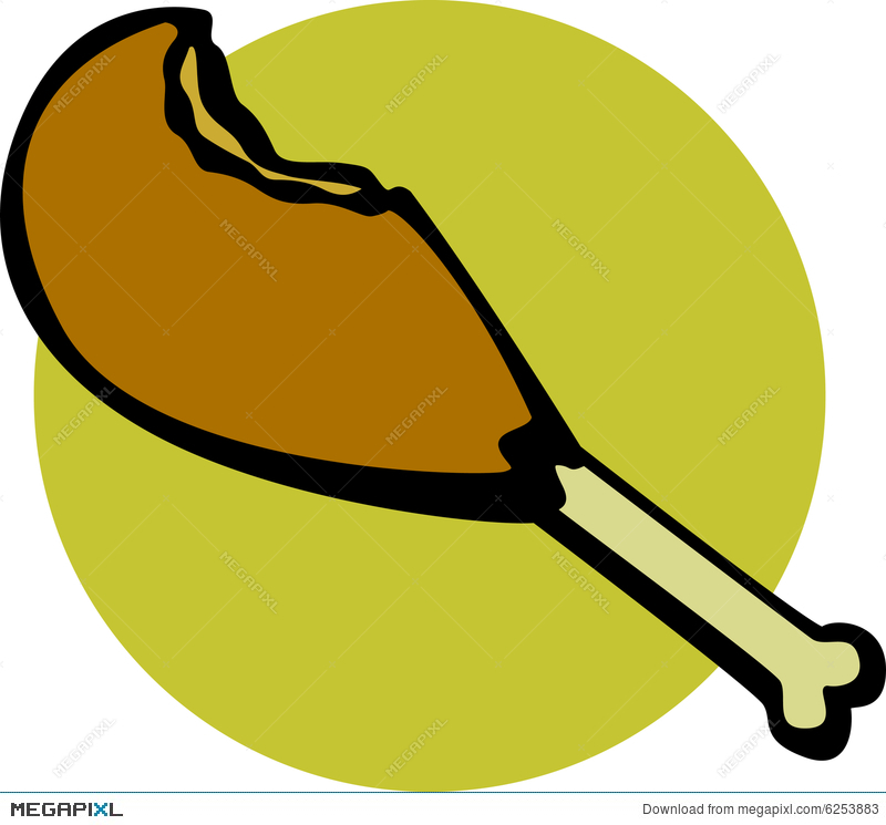 800x745 Bitten Chicken Or Turkey Leg Vector Illustration Illustration