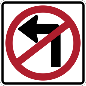 300x300 No Left Turn Clip Art