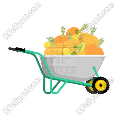 400x400 Wheelbarrow And Turnips Royalty Free Vector Clip Art Image