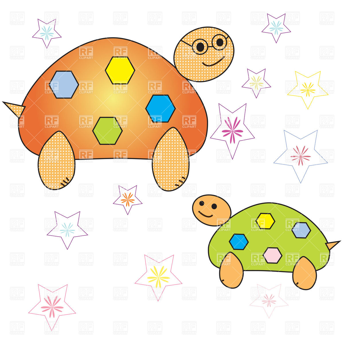 1200x1200 Cartoon Turtles Royalty Free Vector Clip Art Image