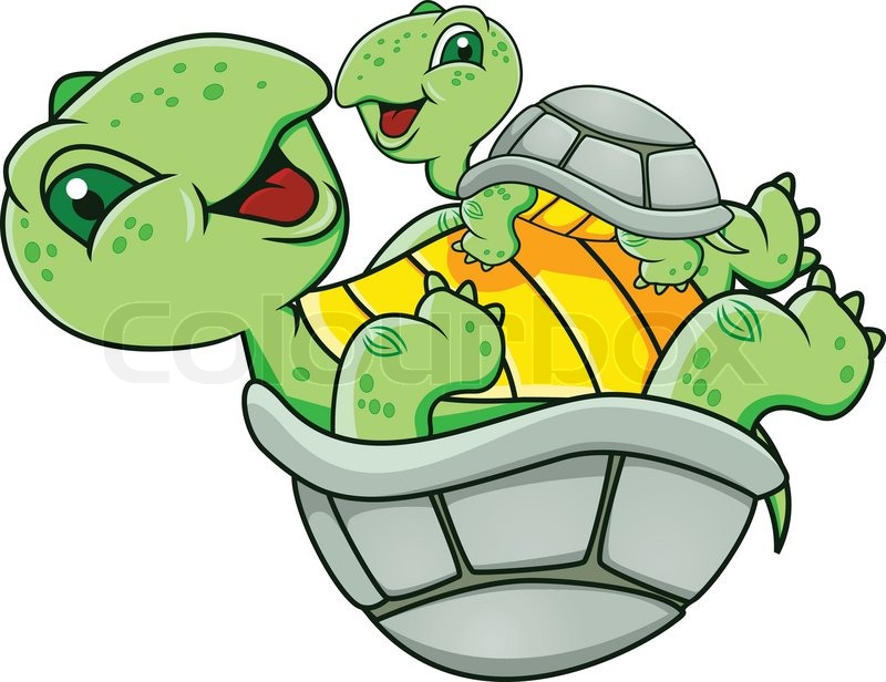800x616 Mother And Baby Turtle Stock Vector Colourbox