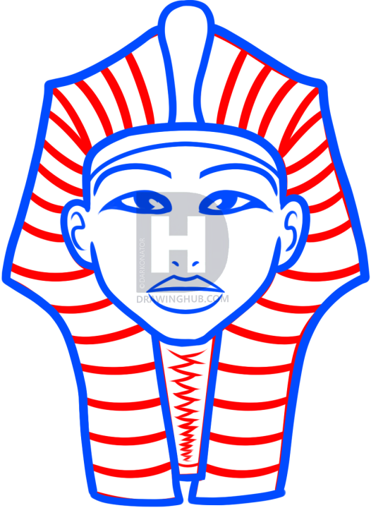 526x720 How To Draw King Tut For Kids, Step By Step, Drawing Guide, By