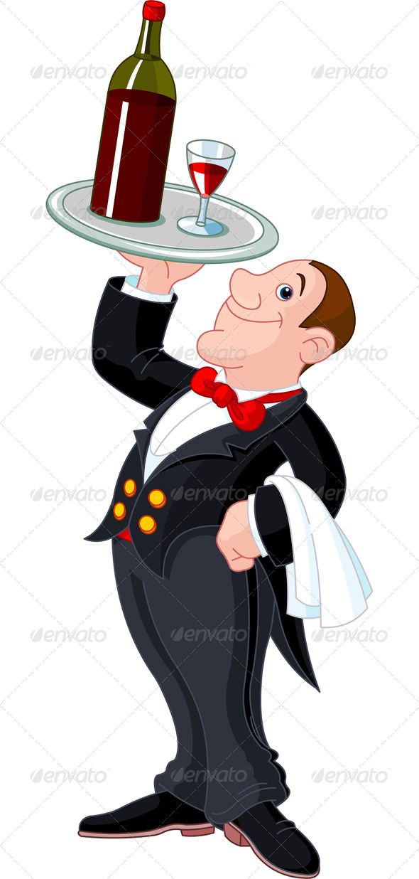 590x1236 Cartoon Waiter Cartoon, Clip Art And Stamps