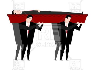 400x296 Funeral. Men Carry Coffin With Dead. Royalty Free Vector Clip Art