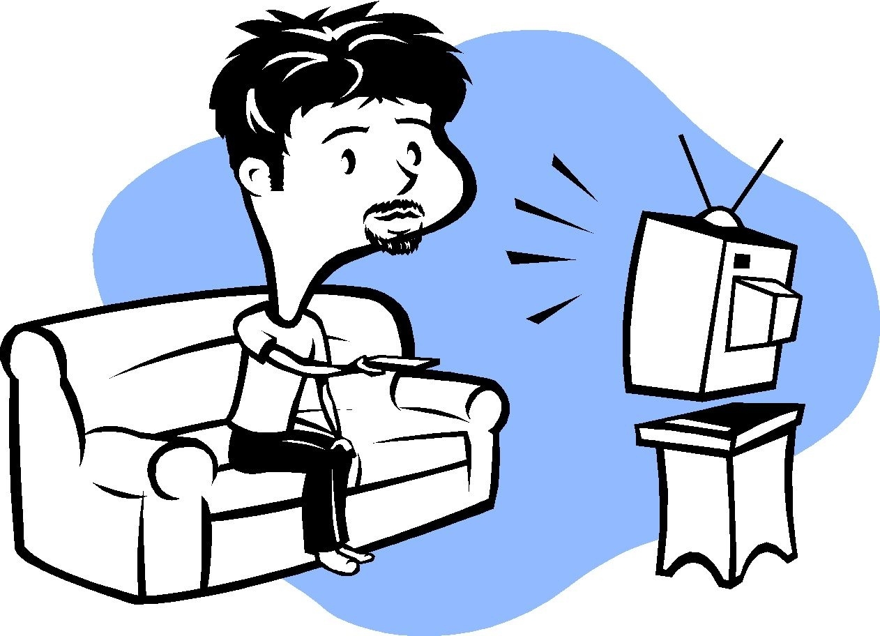 1262x912 Top Of Watching Tv Clipart Black And White