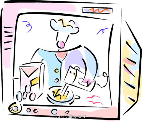 480x409 Cooking Tv Show Royalty Free Vector Clip Art Illustration