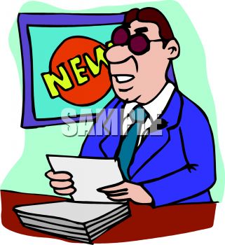 321x350 Royalty Free Clipart Image News Anchorman Doing His Report