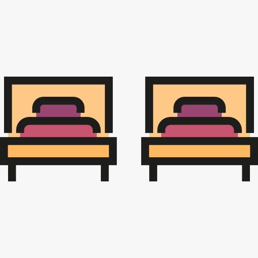 512x512 Twin Beds, Single Bed, Furniture, Cartoon Png Image And Clipart