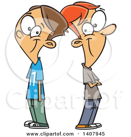 450x470 Royalty Free (Rf) Clip Art Illustration Of Two Talkative Cartoon