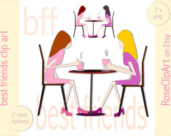 340x270 Best Friends Clip Art Instant Download Two Girls Png